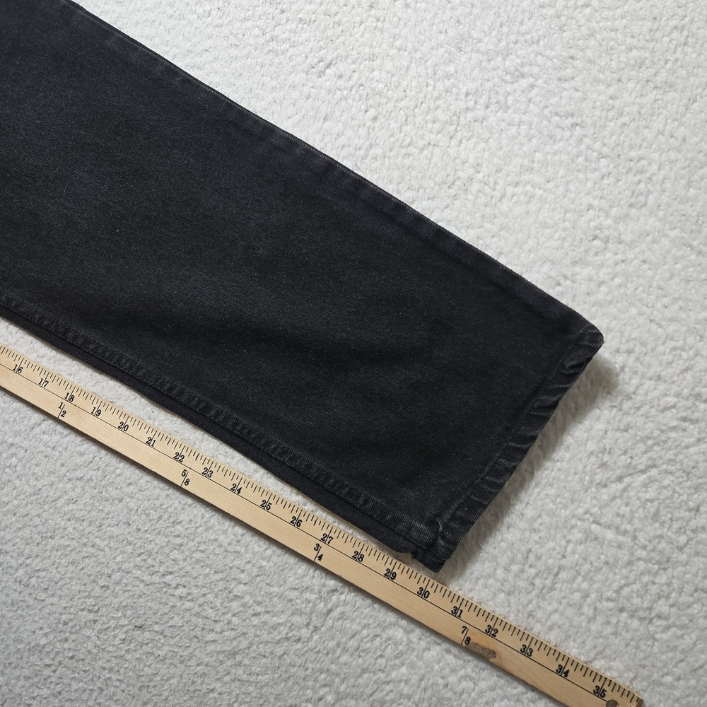 VTG Bugle Boy 750 Jeans Mens 30x30 Black Denim Wide Leg Tapered Y2k - Picture 6 of 9